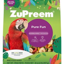 ZuPreem Pure Fun Large Bird Dry Food Mixer  2lbs  Bag - Macaw, Amazon, Cockatoo 