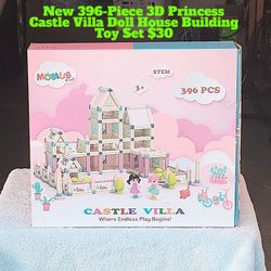 New Mobius 342 Piece 3D Princess Castle Villa Doll House Building Toy Set LED Lights STEM