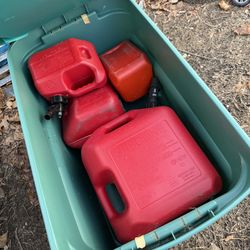 All types of gas cans.    Boat.  Diesel and gas