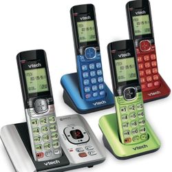 VTech CS6529-4B Sistema de telefonía inalámbrica de 4 receptores con contestador, con identificador de llamadas/llamada en espera