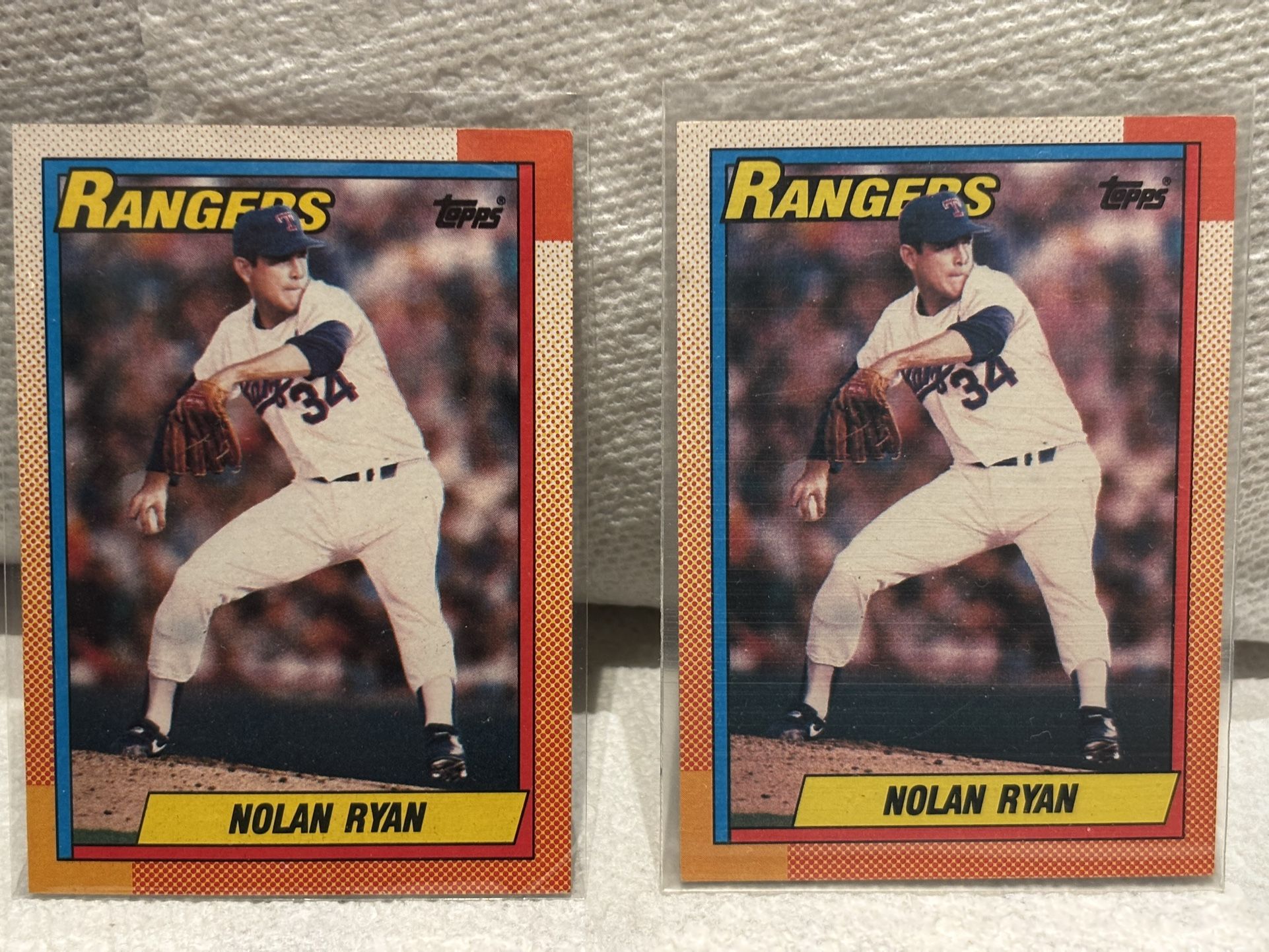 Topps 1990 Nolan Ryan 5000 Ks Cards #1-5 (2 sets): Mets, Angels, Astros and Rangers