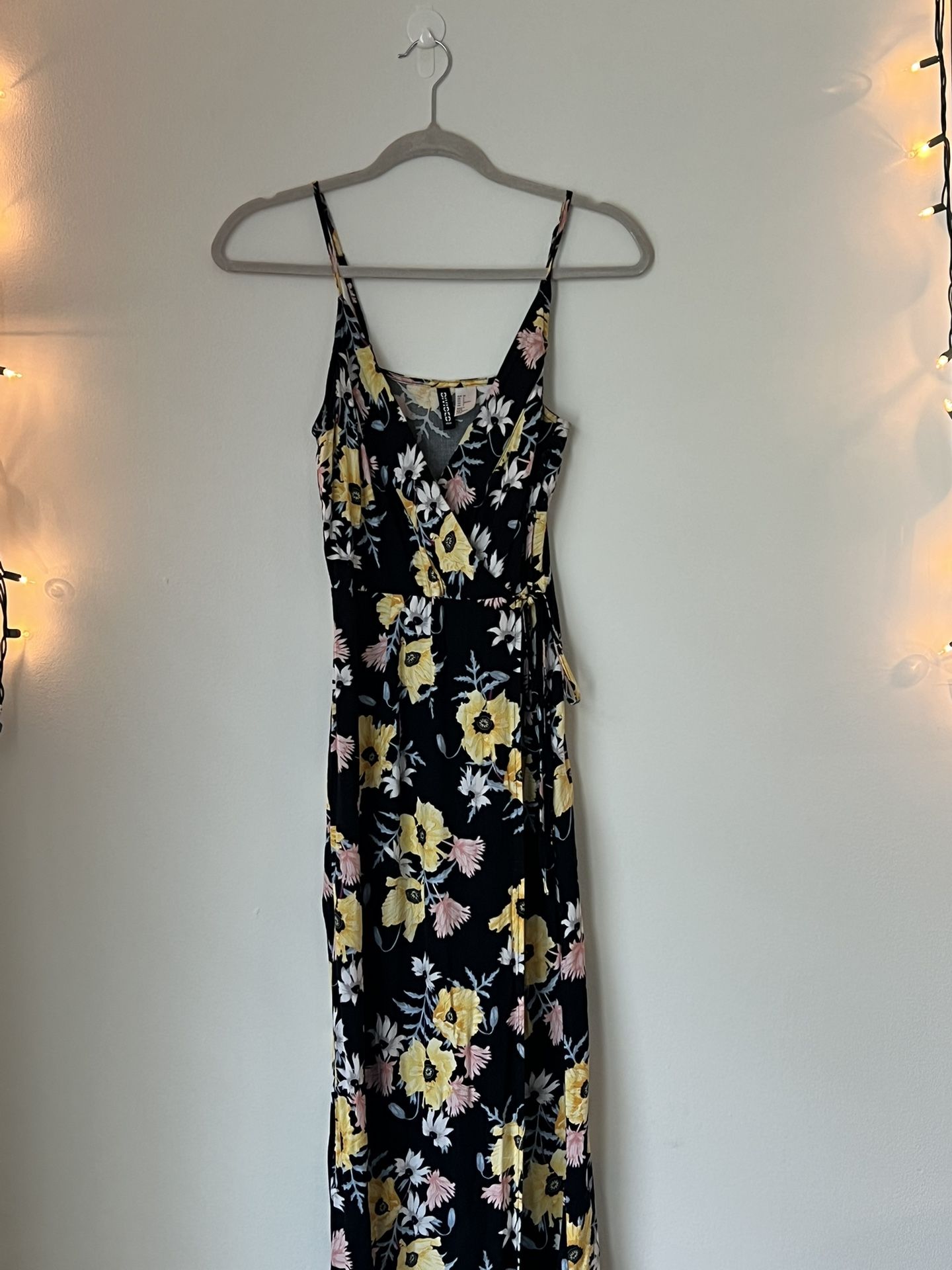H&M Floral Wrap Midi Dress - Size 2