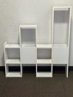 White Geometric Modern Bookcase