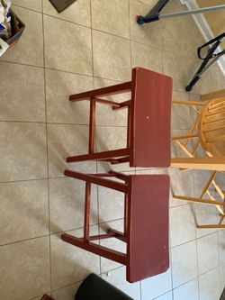 Two bar red bar stools