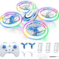 New-S60 Drone for Kids - RC Quadcopter with LED Lights,3 Batteries,Altitude Hold and Full Propeller Protect,First Drones Toys Christmas Birthday Gifts