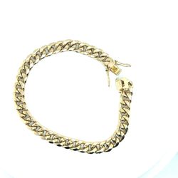9” Cuban Link Gold Bracelet 