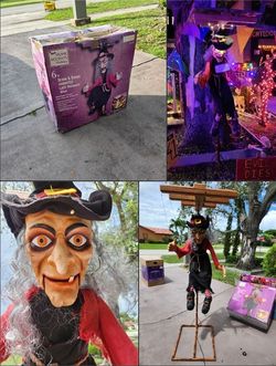 6 Foot Halloween Animated Marionette Witch (LED) read description for details