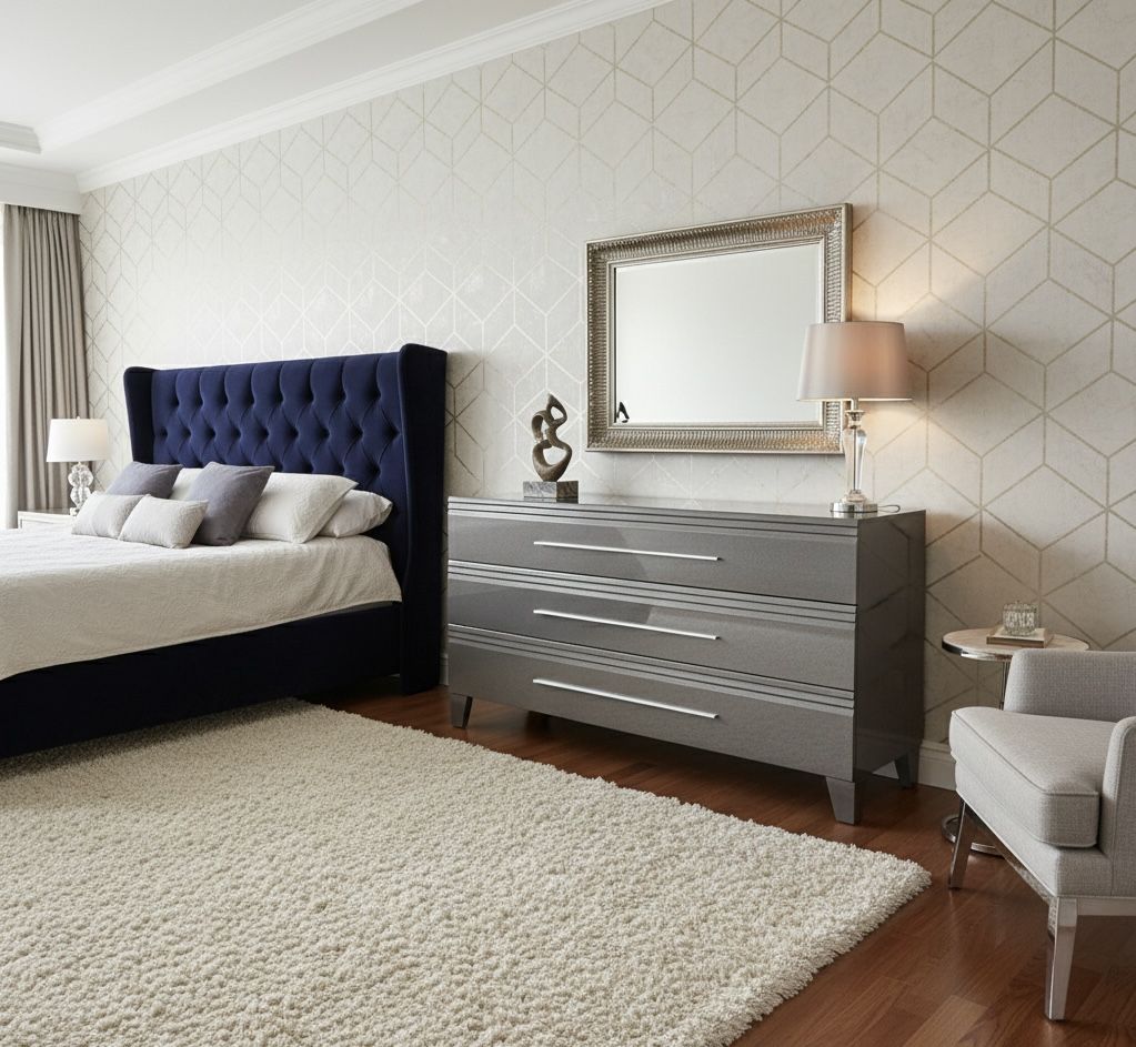 Luxury Glossy Anthracite Dresser / Buffet - Modern Chic