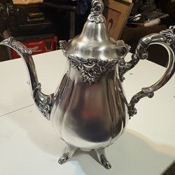 Silverplate Teapot Baroque By Wallace Vintage Coffee Pot 282