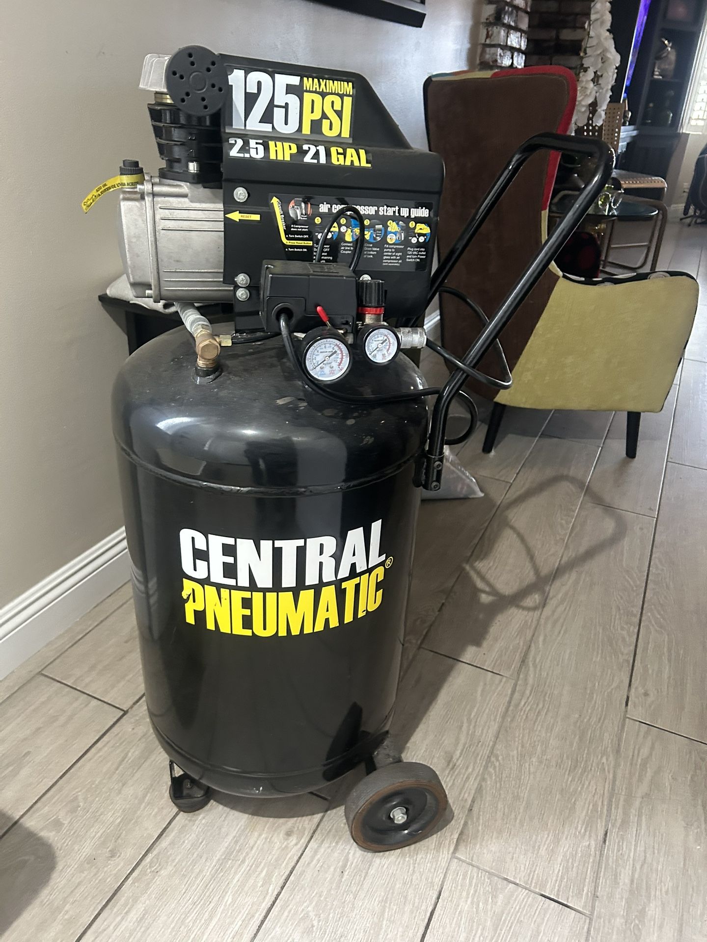 2.5hp -21gal. Central Pnuem. Air Compressor