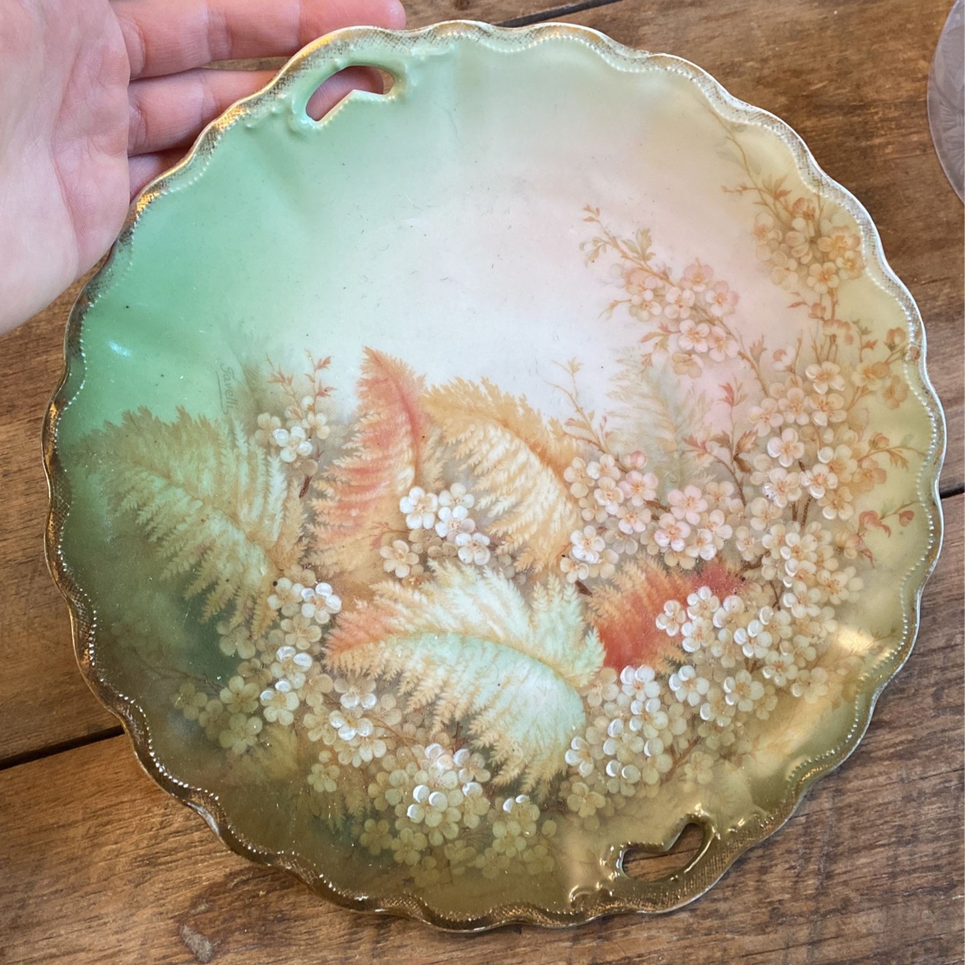 Beautiful China Serving Plate W/ Fern Pattern-Baveria