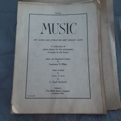 Vintage Music Sheets For Violin And Piano 