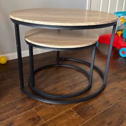 TABLES / round coffee table set of 2 