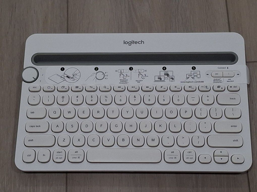 Logitech K480 Wireless Multi-Device Keyboard, Ivory, Pre-Owned