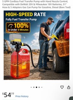 5 GPM Cordless Fuel Transfer Pump with Hand Nozzle Control