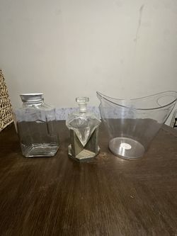 Selling All Together- Glass Juice Jug/ Liquor Decanter/ Ice Jug