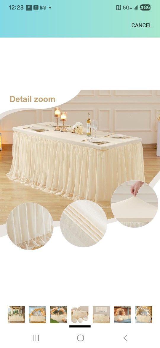 Champagne Tulle Table Skirt