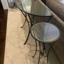 Console Tables. Pier1 Knot Table And Tall Table. $75. Bombay Dark 75 2- Round 120& Mirror $34