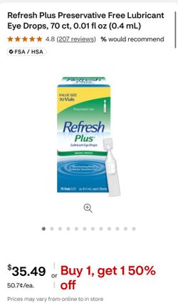 Refresh plus lubricating eye drops