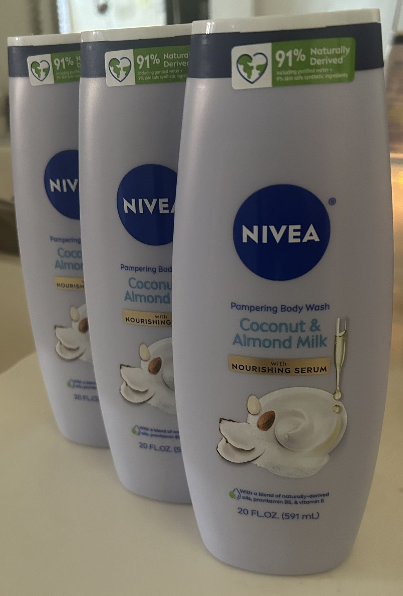 Nivea Coconut & Almond Milk Body Wash 20oz 3 Pack