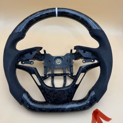 Carbon Fiber Suede 2010-16 Hyundai Genesis Coupe Steering Wheel DAMAGED!!! Look.