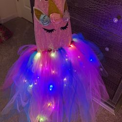 Unicorn Little Girl Light Up Dress