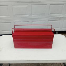 Red Metal Tackle Tool Box
