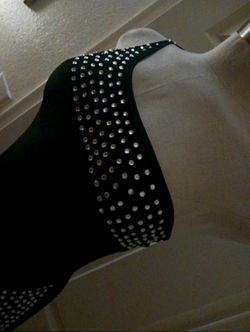 Custom made jeweled black dress