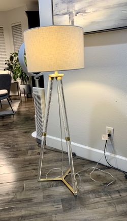 Gold Glass Tripod Floor Lamp
