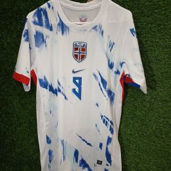 Norway White Haaland Jersey Small 