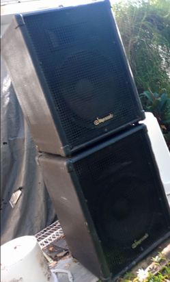 2 big stage works speakers