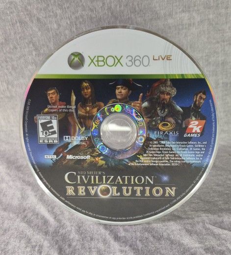 Sid Meier's Civilization Revolution Xbox 360 (2K Games, 2008) Game Disc Only