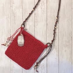 NWT Sun -N- Sand Beaded Pukka Shell Raffia Crossbody