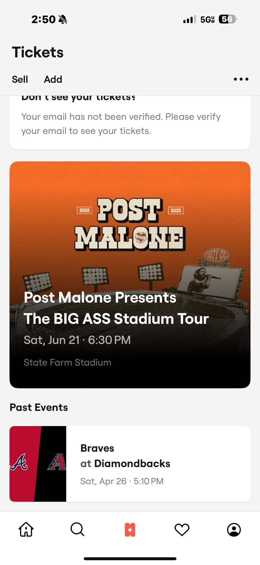 2 Tickets To Post Malone & Jelly Roll