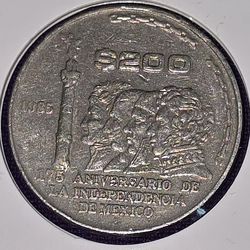 1985 Mexico 200 Peso 175th Anniversary Coin