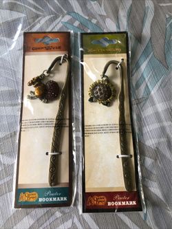 Cracker Barrel Lot Of 2 Pewter Bookmarks - Squirrel & Sunflower, NEW