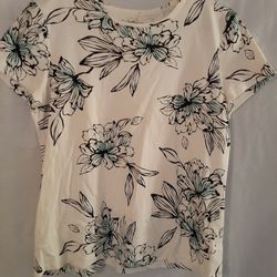 Croft&Barrow Medium Stretch Womens Floral Top
