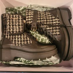 kate spade leather and tweed boots size 7 worn 1 time