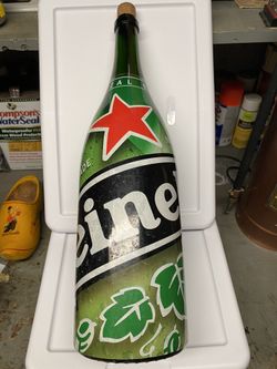 Special Addition Heineken 3 Qt Vintage Collector Bottles 19" tall