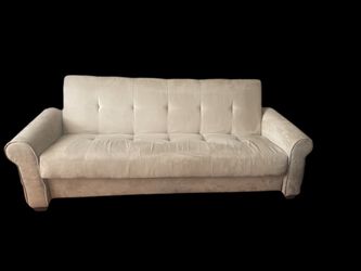 Sleeper Couch - Twin Size - Beige - soft suede