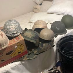 Newer and antique bulletproof helmets military Kevlar’s $100 apiece or best offer