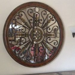 Rod Iron Mirror 44” In circumference 