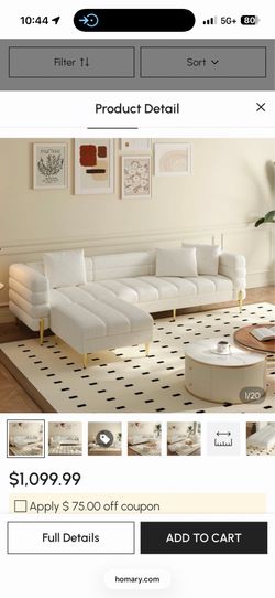 White sectional couch