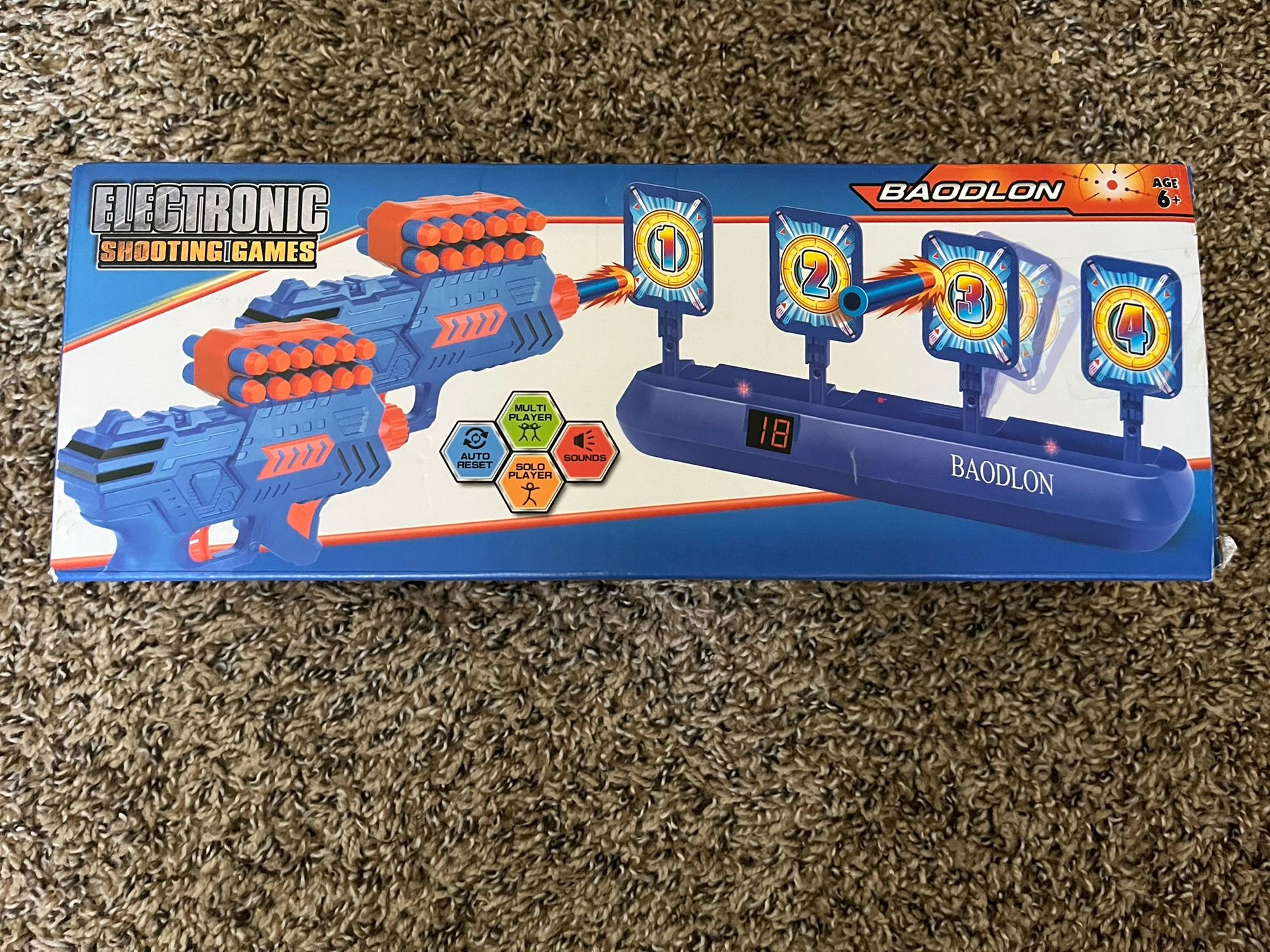 BAODLON Digital Shooting Targets with Foam Dart Toy Gun w Electronic Scoring