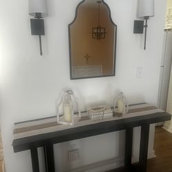 Accent Table/Mirror &  Light Sconce 