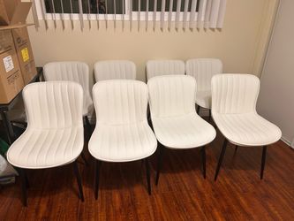 NEW 8  white Dining Chairs