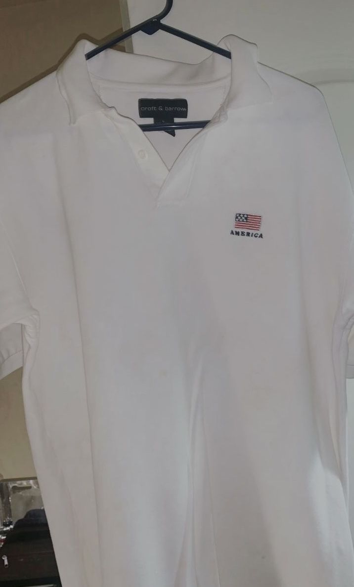 July Fourth (4th) White Men’s Polo
