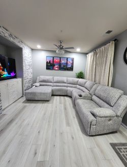 6 pc. Sectional with Left Arm Facing Chaise and Righ Arm Facing Recliner