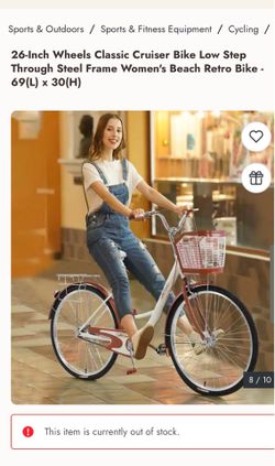 Beautiful Jint Classic Retro Cruiser Bike with low Step through steel frame . 26” tire size