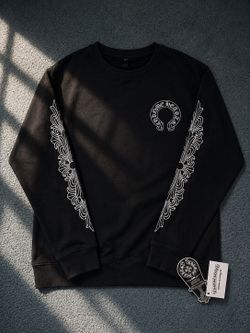 Black chrome hearts designer long sleeve tee